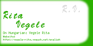 rita vegele business card